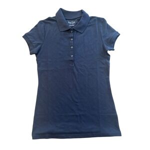 Nautica School Uniform Girls Short Sleeve Navy Blue Polo Shirt S P 3 5